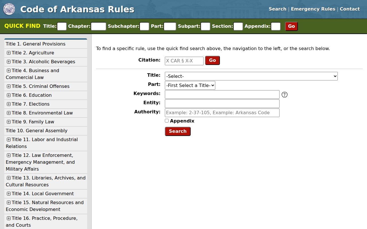 Arkansas official rules search for Perry County bench warrant procedure